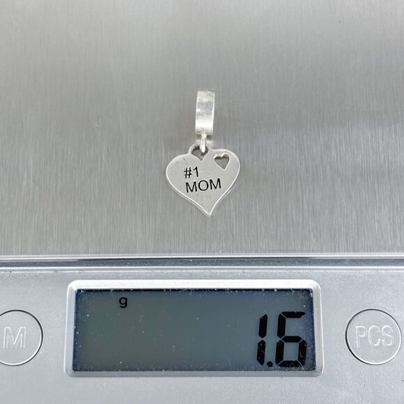 Vintage Thai IBB Sterling Silver 925 #1 Mom Heart Charm Pendant - Picture 7 of 8